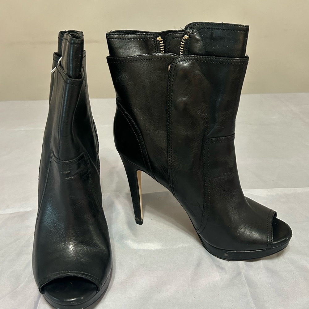 BCBG Peep-Toe Ankle Boots